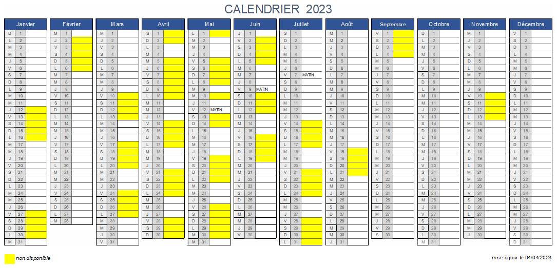 Calendrier annuel du foyer rural - Moussy